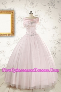 Light Pink Beading Pretty Quinceanera Dresses for 2015