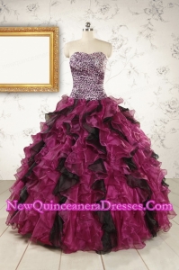 2015 New Style Sweetheart Ruffles Multi-color Quinceanera Dresses