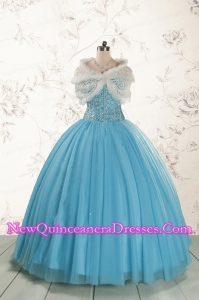 Ball Gown 2015 Baby Blue Quinceanera Dresses with Sweetheart