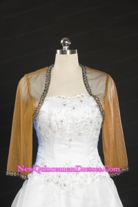 Long Sleeves Beading Wedding Party Wraps for 2015