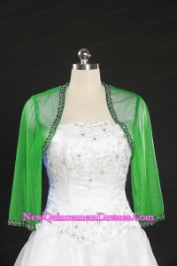 2015 Spring Long Sleeves Green Wraps with Beading
