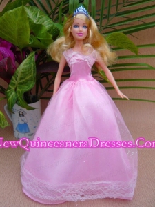 Sweet A-line and Floor-length For Party Barbie Doll Dress