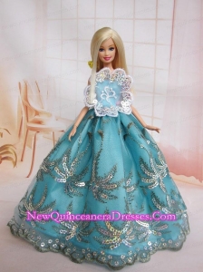 The Most Amazing Blue Dress With Sequins Made to Fit the Barbie Doll
