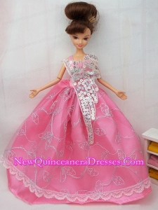 The Most Amazing Rose Pink Dress With Sequins Made to Fit the Barbie Doll