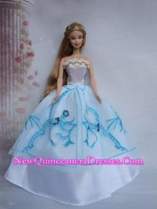 Pretty Ball Gown Taffeta and Organza Barbie Doll Dress