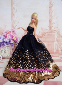 Pretty Dress With Sequins Made To Fit the Barbie Doll