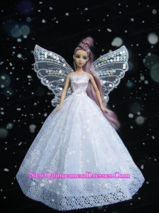 New Amazing White Handmade Party Dress Barbie Clothes Gown For Barbie Doll