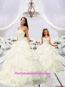 2015 Trendy Beading and Ruching Ivory Princesita Dress