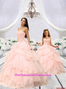 Fashionable Beading and Ruching Princesita Dress in Pink