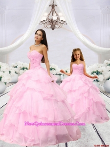 Popular Beading and Ruching Baby Pink Princesita Dress for 2015