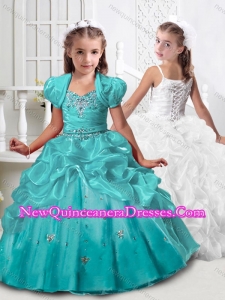 Exclusive Spaghetti Straps Little Girl Pageant Dresses with Beading and Pick Ups