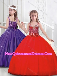Low Price Puffy Skirt Tulle Little Girl Pageant Dresses with Straps