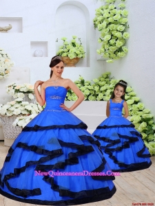 Most Popular Beading and Ruching Royal Blue Princesita Dress for 2015