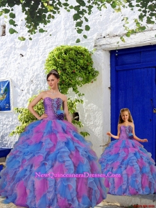 Most Popular Beading and Ruffles Multi-color Princesita Dress for 2015