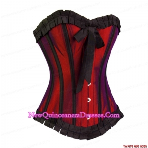 Sweetheart 2015 Red and Black Wedding Corset with Sweetheart