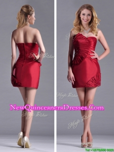 Best Selling Column Wine Red Dama Dress with Asymmetrical Neckline
