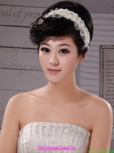 White Imitation Pearls Lace Special Occasion Fascinators