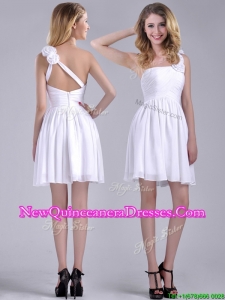 Classical Criss Cross White Dama Dress with Hand Crafted Flowers