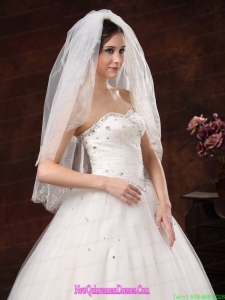 Two-Layers Embroidery Tulle Stylish Wedding Veils