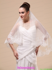 Lace Appliques Two-tier Tulle Popular Wedding Veil