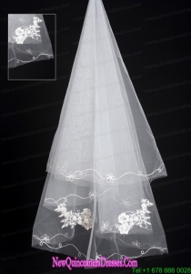 Organza Lace Applique Edge Bridal / Wedding Veil