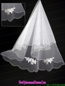 Organza Lace Appliques Bridal / Wedding Veil