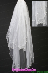 Organza Pearl Trim Edge Wedding / Bridal Veil