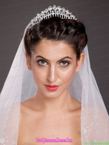 Perfect Arched Alloy Tiara With Beading Embellishes