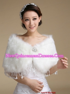 2015 Beautiful Rabbit Fur Shawls with Rhinestone