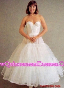 Trendy Organza Ball Gown Ankle Length White Petticoat