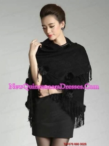 The Brand New Style Black Knitted Fabric 2015 Wraps