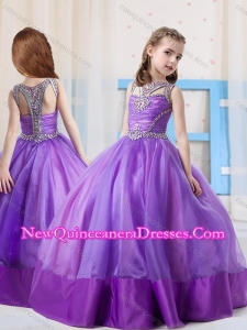 Cute Ball Gowns Scoop Side Zipper Little Girl Pageant Dress in Side Zipper