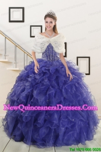 2015 Pretty Sweetheart Quinceanera Dresses with Sequins and Ruffles