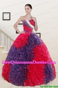 2015 Wonderful Beading and Ruffles Multi-color Quinceanera Dresses