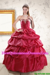 Appliques 2015 Hot Pink Quinceanera Dresses with Lace Up