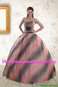 2015 Elegant Multi-color Dress For Quinceanera with Beading