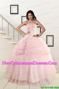Elegant Strapless Quinceanera Dresses with Beading and Pick Ups