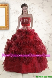 New Style Quinceanera Dresses with Hand Made Flowers for 2015
