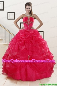 New Style Red Sweetheart Quinceanera Dresses with Appliques