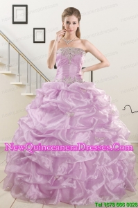 2015 Perfect Appliques and Ruffles Quinceanera Dresses in Lilac
