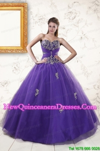 Perfect Purple Quinceanera Dresses with Appliques and Beading