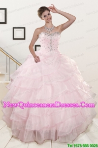 2015 Beautiful Quinceanera Dresses with Beading and Ruffles