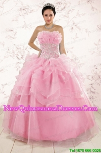 The Beautiful Appliques Baby Pink Dresses for Quinceanera