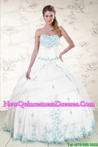 Cheap Appliques 2015 Quinceanera Dresses in White