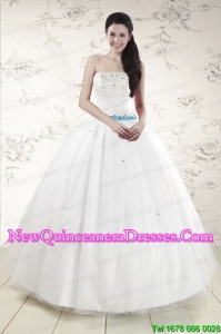 Cheap White Quinceanera Dresses with Appliques