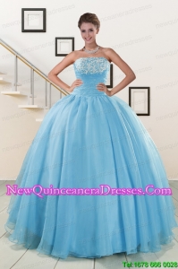 Custom Made Strapless Quinceanera Dresses with Appliques