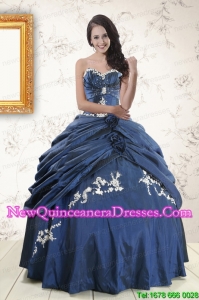 Custom Made Sweetheart Ball Gown Quinceanera Dresses in Navy Blue