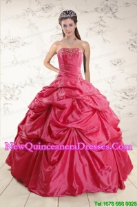2015 Discount Appliques Quinceanera Dresses in Hot Pink