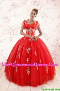 2015 Top Seller Ball Gown Sweetheart Appliques Quinceanera Dresses