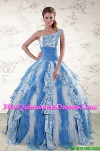 Multi Color One Shoulder Discount Quinceanera Dresses for 2015